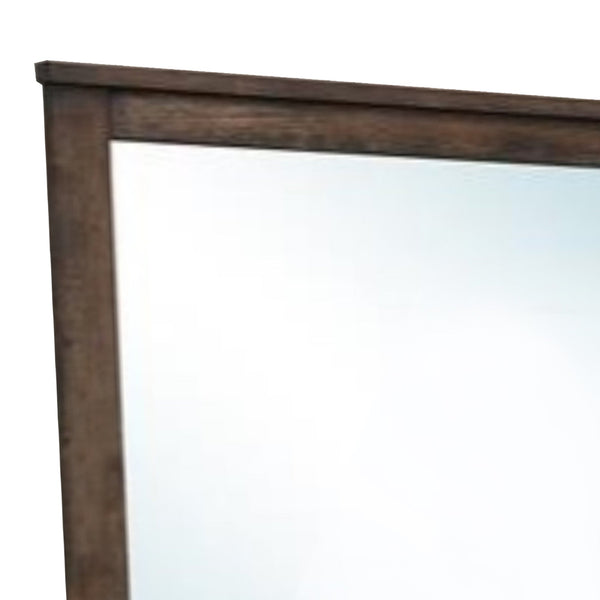Distressed Solid Wood Mirror Brown - BM171368