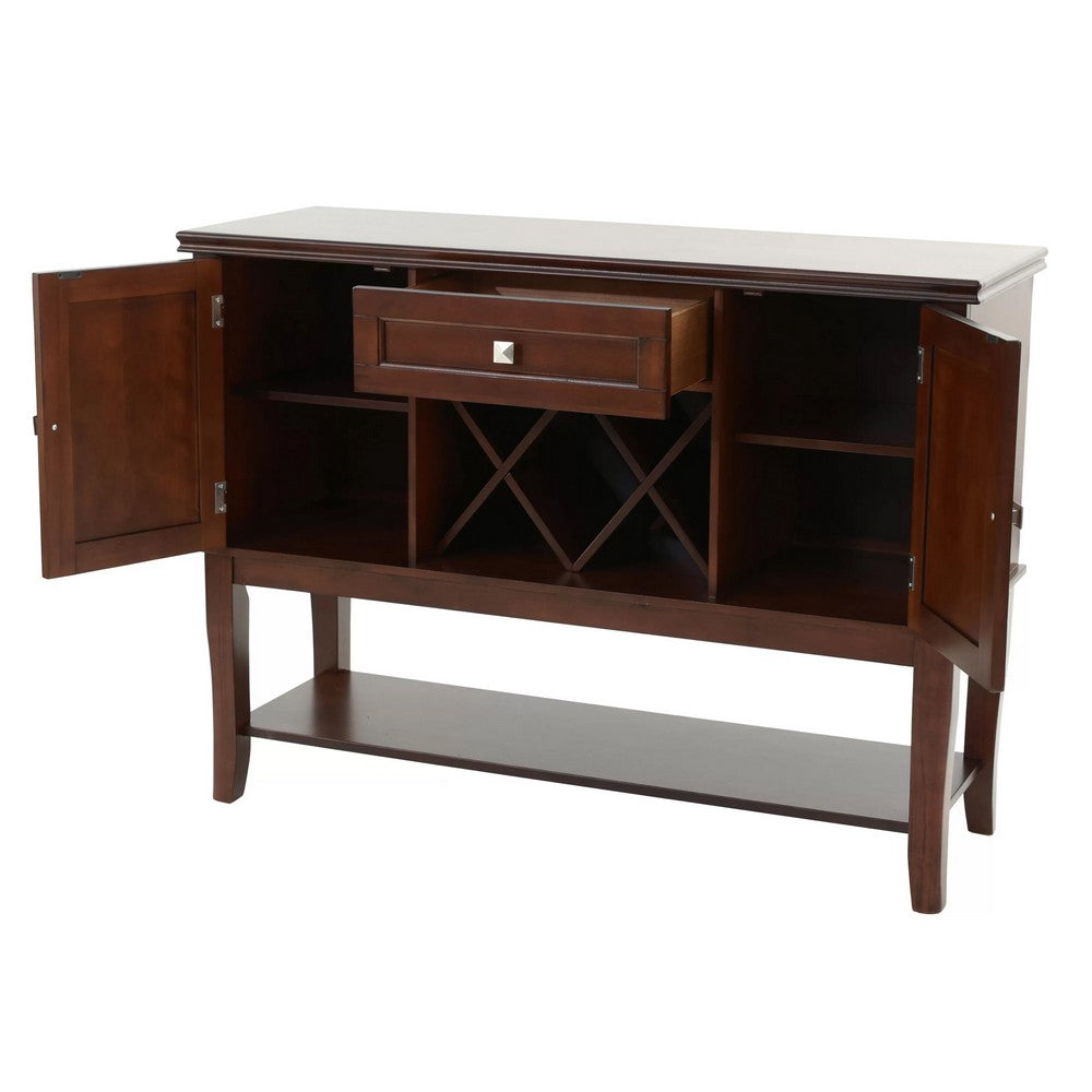 Chicly Styled Rubber Wood Server, Brown - BM171386