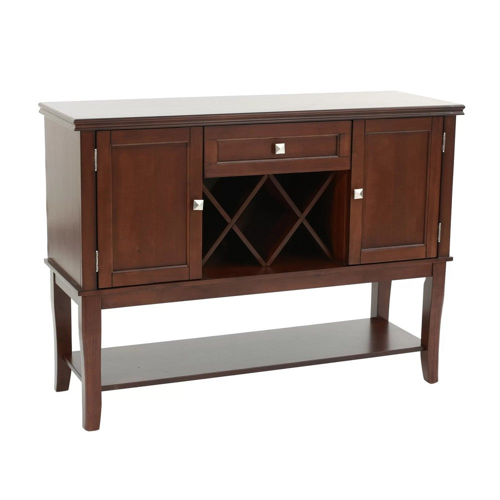 Chicly Styled Rubber Wood Server, Brown - BM171386