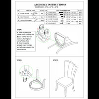 Leather Upholstered Dining Chair In Poplar Wood, Set Of 2,Black - BM171539