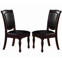 BM171552 Set Of 2 Rubber Wood Traditional Dining Chair, Dark Brown And Black