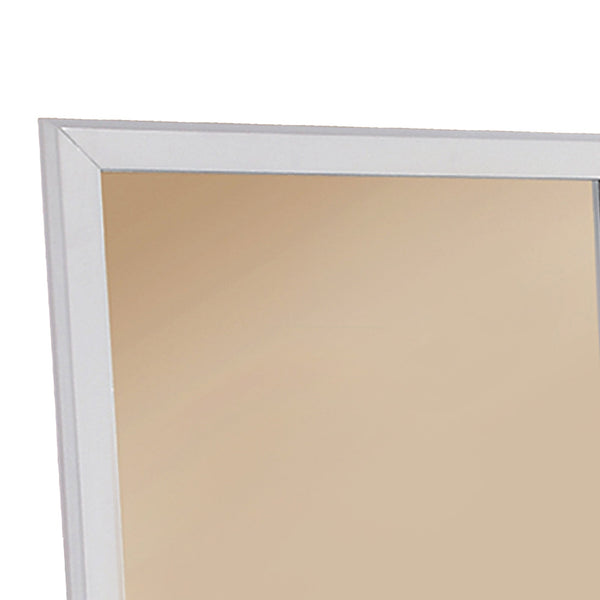 Mirror With Pine Wood Framing, White - BM171572