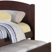 Fascinating Wooden Twin Bed With Trundle, Cherry Brown