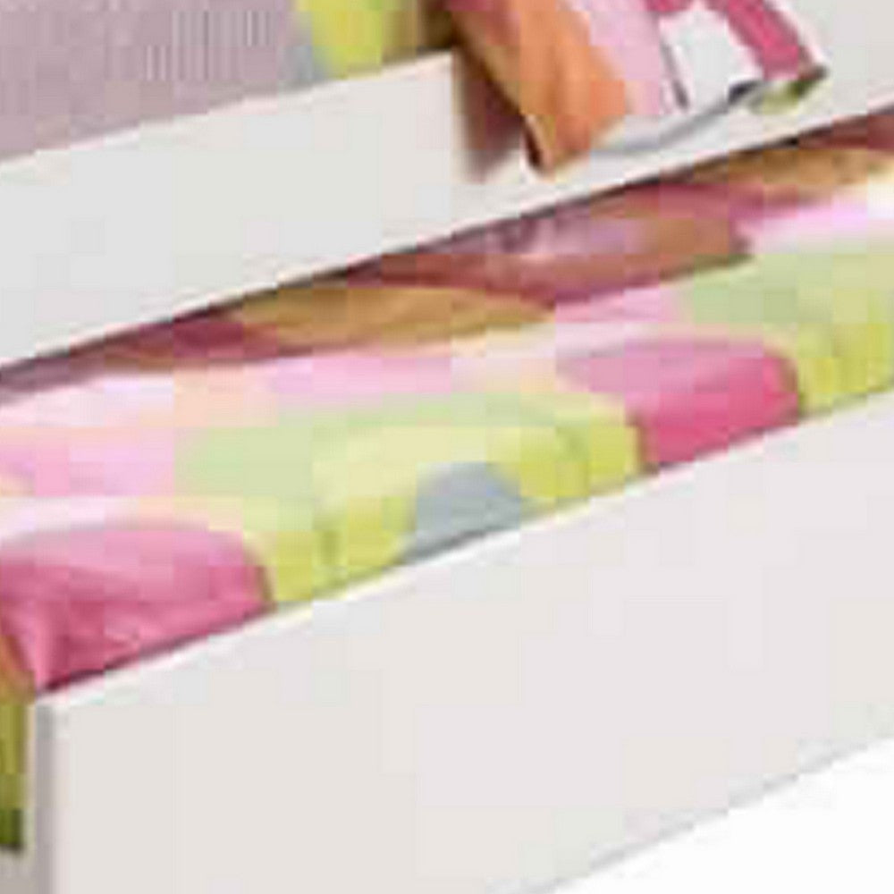 Stylish Twin Bed With Trundle, White