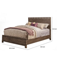 Transitional Style Queen Size Panel Bed In Wood,  Brown