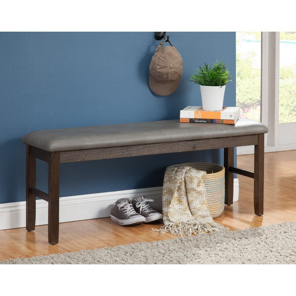 BM171956 Rubberwood Dining Bench With Padded Upholstery Brown
