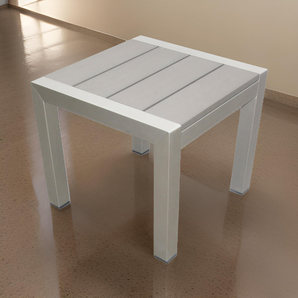 16 Inch Outdoor Side Table, Highly Functional, Easy Movable, Gray - BM172081