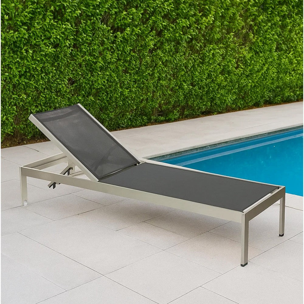 BM172095 Anodized Aluminum Modern Patio Lounger In Black
