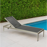 BM172095 Anodized Aluminum Modern Patio Lounger In Black