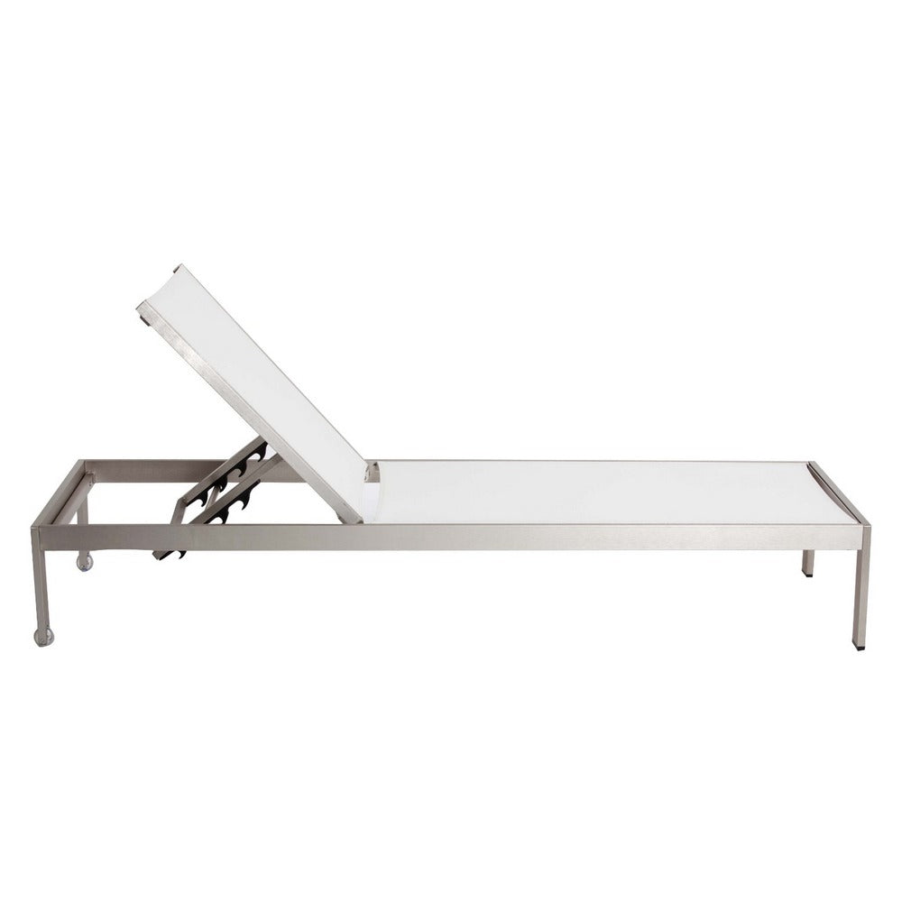 BM172097 Anodized Aluminum Modern Patio Lounger In White