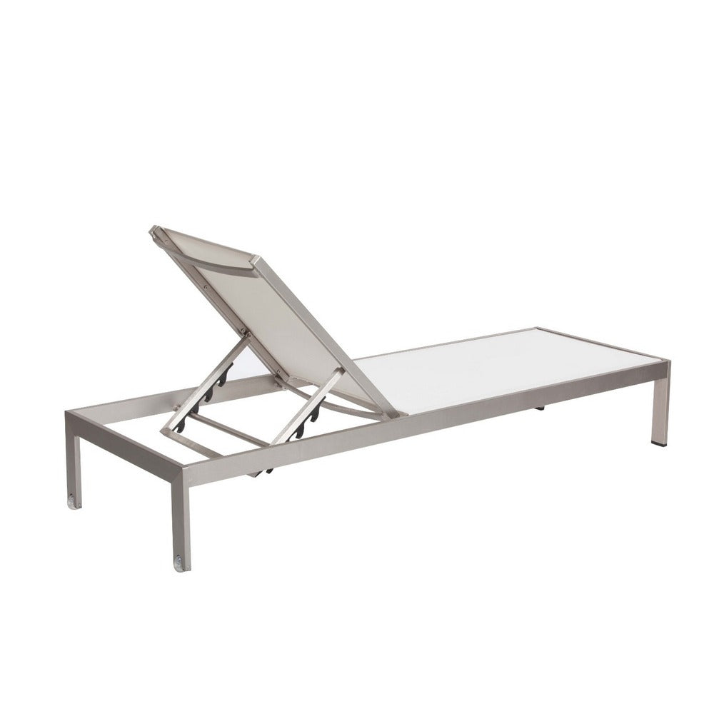 BM172097 Anodized Aluminum Modern Patio Lounger In White