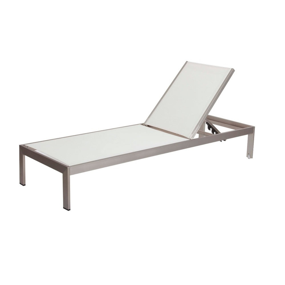 BM172097 Anodized Aluminum Modern Patio Lounger In White