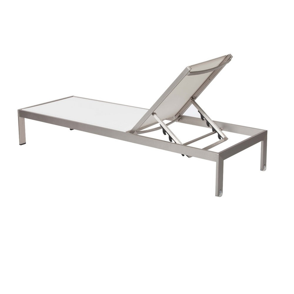 BM172097 Anodized Aluminum Modern Patio Lounger In White