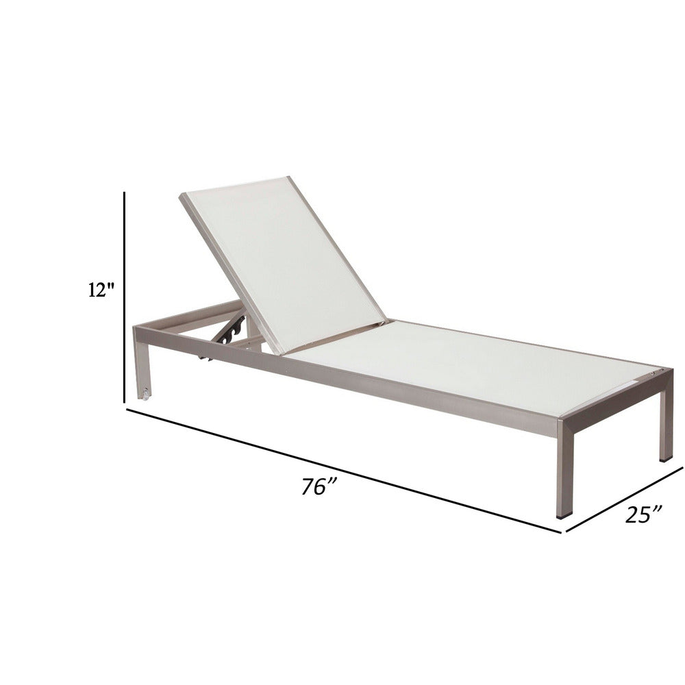 BM172097 Anodized Aluminum Modern Patio Lounger In White