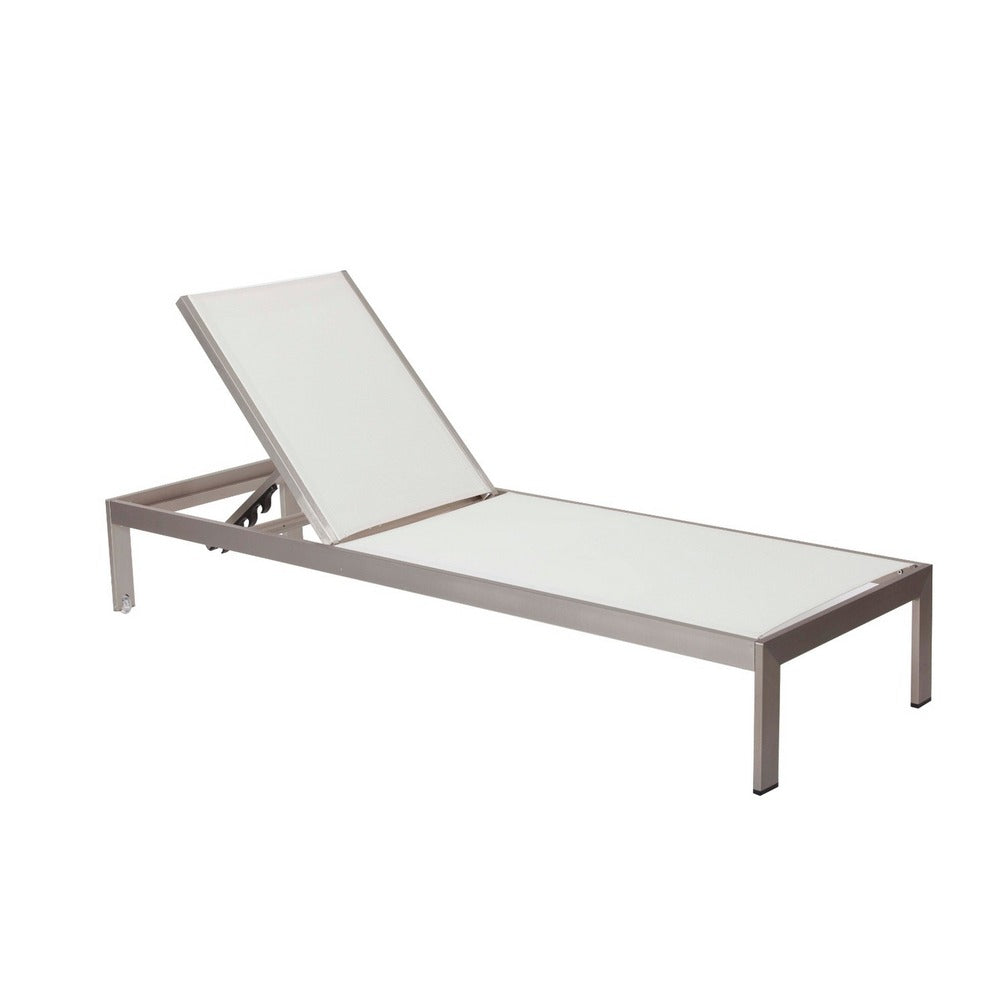 BM172097 Anodized Aluminum Modern Patio Lounger In White