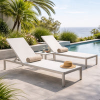 BM172097 Anodized Aluminum Modern Patio Lounger In White