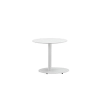 BM172103 Metal Outdoor Side Table With Oval Top and Base, White