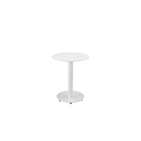 BM172103 Metal Outdoor Side Table With Oval Top and Base, White