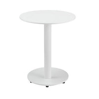BM172103 Metal Outdoor Side Table With Oval Top and Base, White
