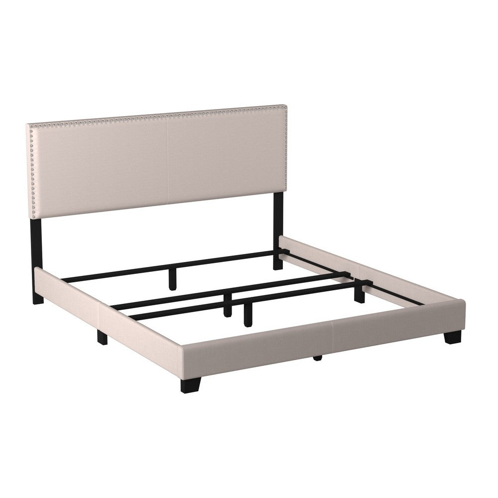 BM172142 Ivory Upholstered Eastern King Bed