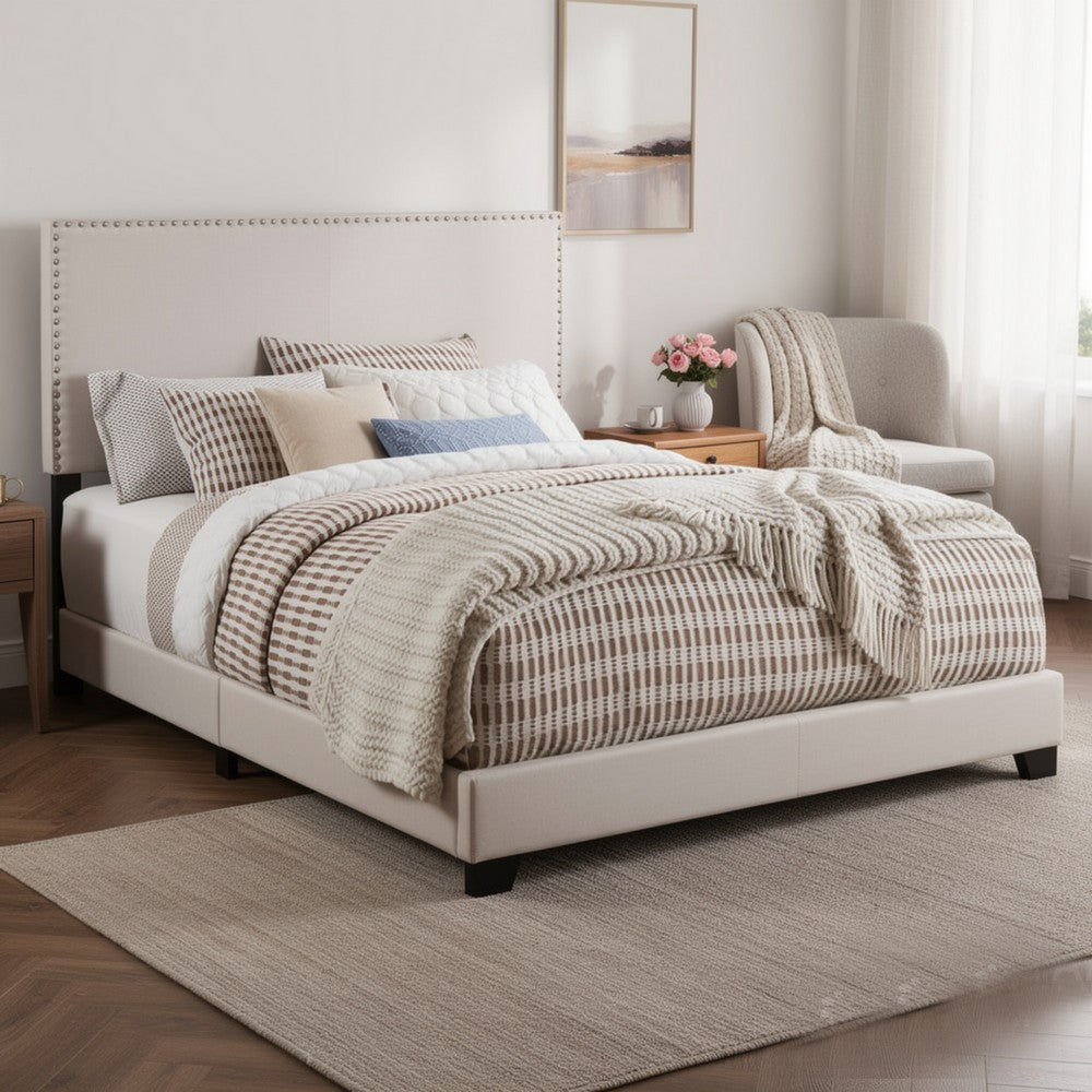 BM172142 Ivory Upholstered Eastern King Bed