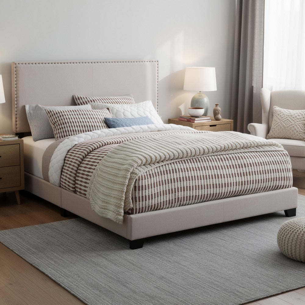 BM172142 Ivory Upholstered Eastern King Bed