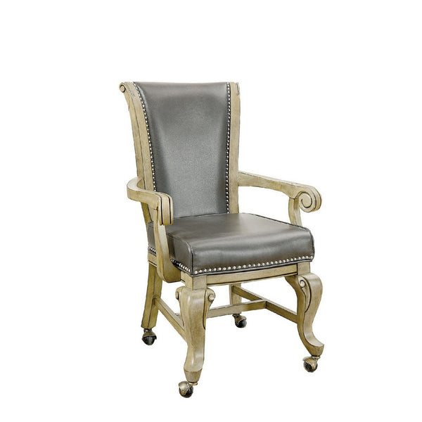 Winsome Contemporary Arm Chair With Caster Gray And Brown Pack of 2 - FOA-CM-GM367GY-AC-2PK