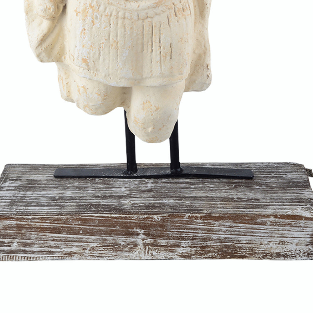 BM177155 Magnesia and Metal Garden Angel Bust , Beige