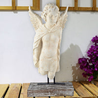 BM177155 Magnesia and Metal Garden Angel Bust , Beige