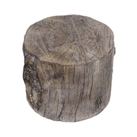 Cement Tree Stump Stool in Round Shape, Small, Brown - BM177185