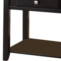 Wooden End Table with One Drawer and One Shelf, Black  - BM177674