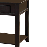 Wooden End Table with One Drawer and One Shelf, Black  - BM177674