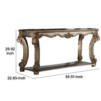 Wood Sofa Table with Bottom Shelf in Golden Brown  - BM177676