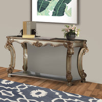 Wood Sofa Table with Bottom Shelf in Golden Brown  - BM177676