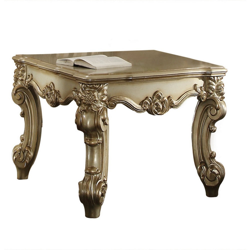 Wooden End Table in Gold Patina - AMF-83121