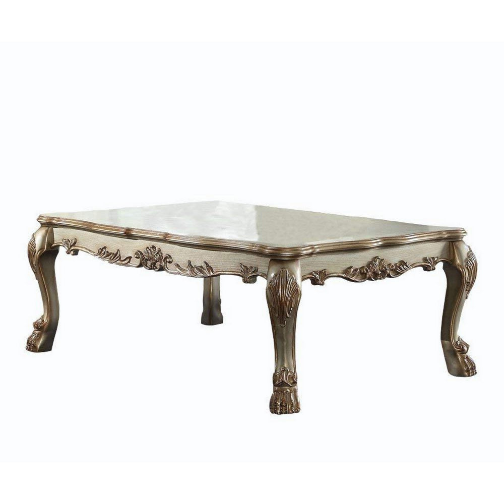 Wood Coffee Table in Gold Patina  - BM177681