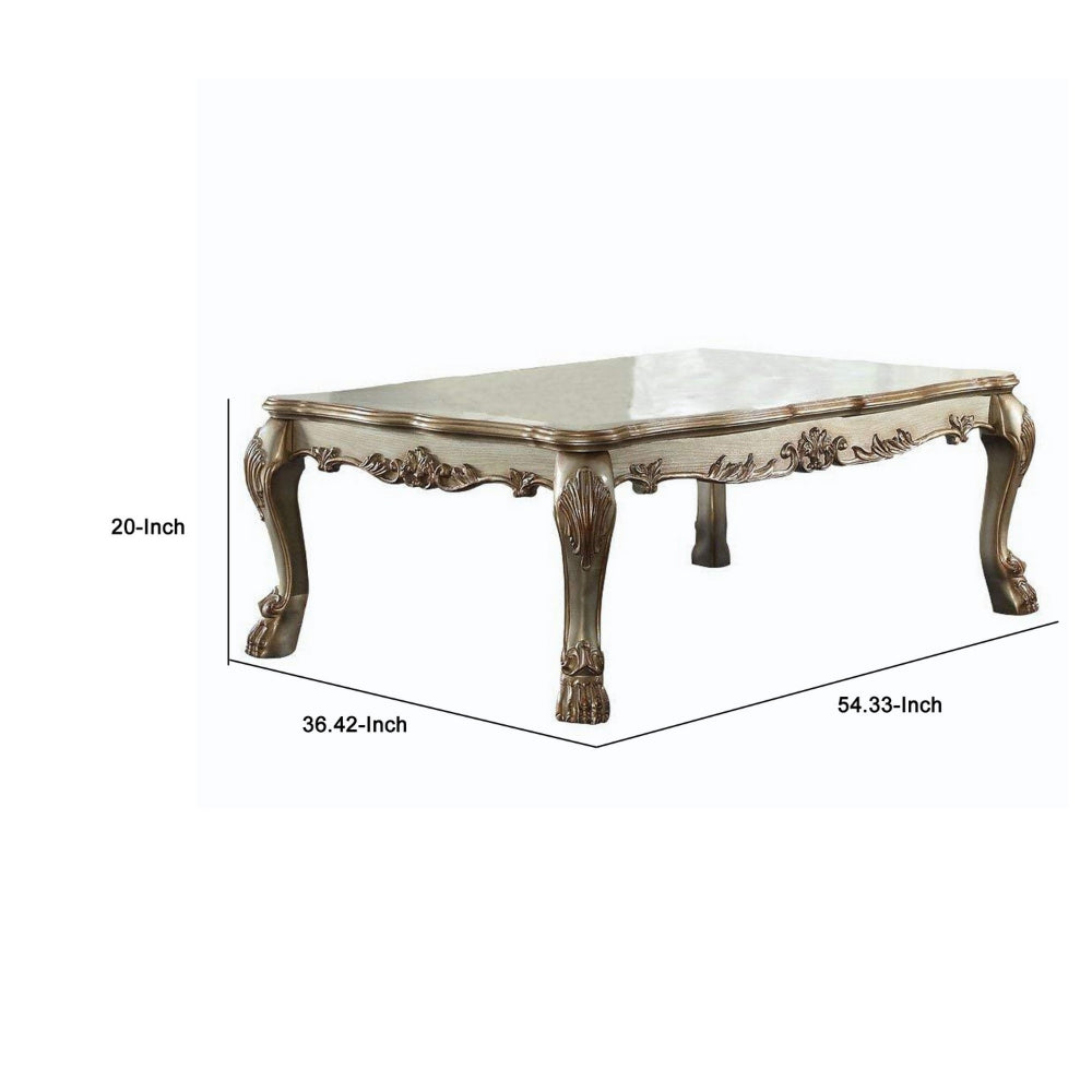 Wood Coffee Table in Gold Patina  - BM177681