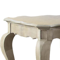 Wooden End Table with Lower Shelf in Antique Taupe Silver Finish - BM177695