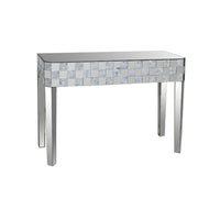 BM177702 - Frosted Chequered Pattern Console Table In Rectangular Shape, Clear