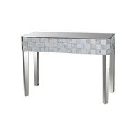 BM177702 - Frosted Chequered Pattern Console Table In Rectangular Shape, Clear