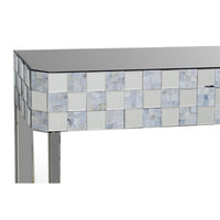 BM177702 - Frosted Chequered Pattern Console Table In Rectangular Shape, Clear