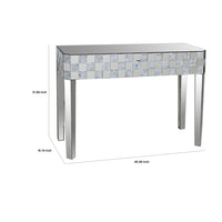 BM177702 - Frosted Chequered Pattern Console Table In Rectangular Shape, Clear