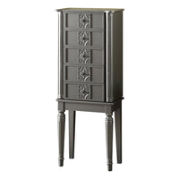 Wood Jewelry Armoire With 5 Drawers in Silver  - BM177733