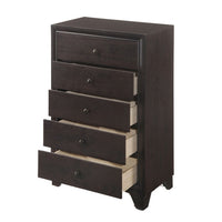 Wooden Chest with 5 Spacious Drawers  , Espresso Brown  - BM177804