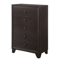 Wooden Chest with 5 Spacious Drawers  , Espresso Brown  - BM177804