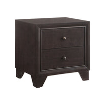 Wooden Night Stand with Two Drawer , Espresso Brown  - BM177842