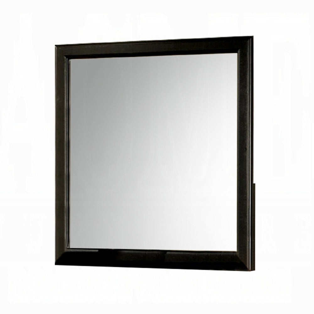 Wooden Frame Mirror , Black  - BM177851