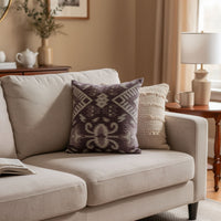Contemporary Style Set of 2 Throw Pillows, Purple, White - BM177991