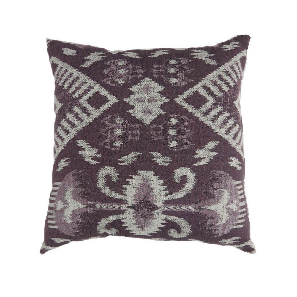 Contemporary Style Set of 2 Throw Pillows, Purple, White - BM177991