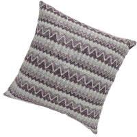 Contemporary Style Horizontally Zigzag Designed Set of 2 Throw Pillows, Purple